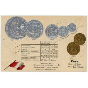 Peru Post Card Coins of Peru 1904 - 1937 (ND)