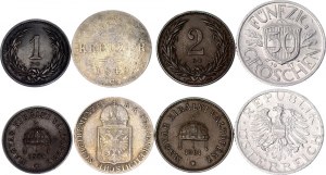 Austria & Hungary Lot of 4 Coins 1849 - 1947