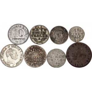 Germany Lot of 8 Coins 1783 - 1916