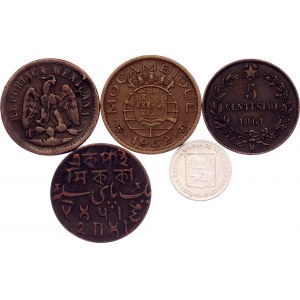 World Lot of 5 Coins 1861 -1962
