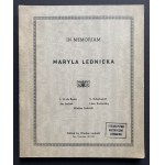[LEDNICKA] In Memoriam Maryla Lednicka. San Francisco [1950]