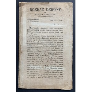 [Dekabryści] Rozkaz Dzienny do Woyska Polskiego w Kwaterze Główney w Warszawie. [1826]