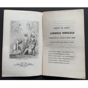 Pieśń na cześć Andrzeja Bobolego umęczonego za wiarę w roku 1657 [...].Paryż [1854]