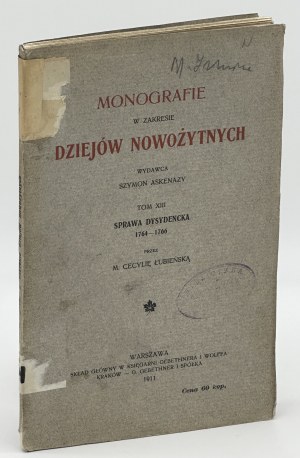 Łubieńska Cecylia- The dissident case 1764-1766 [Warsaw 1911].