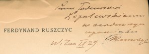 (dedykacja oraz autograf autora) Ruszczyc Ferdynand- Wspomnienia Dni Mickiewiczowskich w Paryżu 27.IV-3.V.1929 [Wilno 1929]