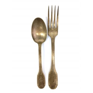 Pair of silver-plated cutlery (spoon + fork) Ritz Paris