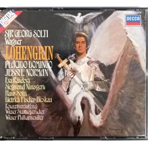 Richard Wagner, Lohengrin / Účinkují Vídeňští filharmonikové, Placido Domingo, řídí Georg Solti (4 CD)