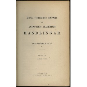 Stiernstedt August Wilhelm - Om Kopparmyntningen i Sverige och dess utländska Besittningar, Kungl. Vitterhets-, historie...