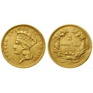 Spojené štáty americké (USA), 3 dolárov, 1854, Philadelphia