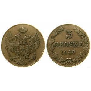 Polska, 3 grosze, 1840 MW, Warszawa