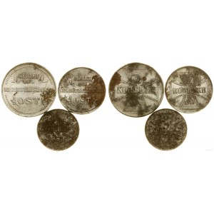 Poland, set: 1, 2, 3 kopecks, 1916 J, Hamburg