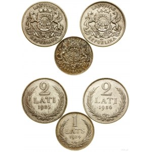 Lettland, Satz: 1 Abzeichen 1924 und 2 x 2 Abzeichen (1925 und 1926), London