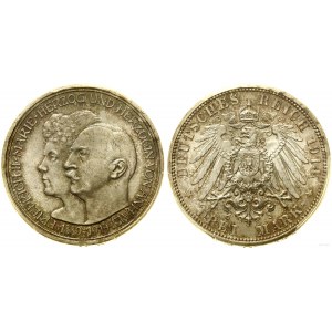 Nemecko, 3 sobášne marky, 1914 A, Berlín
