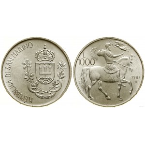 San Maríno, 1 000 lír, 1981, Rím