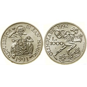 San Marino, 1,000 lira, 1991, Rome