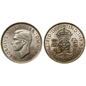 United Kingdom, 2 shillings (florin), 1944, London