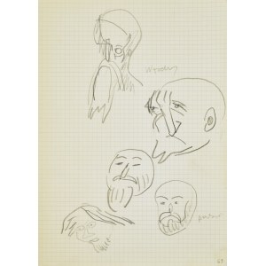 Jerzy PANEK (1918-2001), Skizzen nach alter Malerei - Köpfe