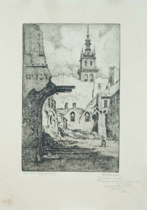 Józef PIENIĄŻEK, Polska (1888 - 1953), Ruiny synagogi lwowskiej, 1945 r.