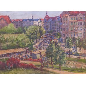 Unrecognized Polish artist, 20th century, Kiermasz in Bydgoszcz, pre-1945