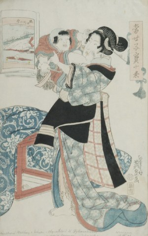 Keisai EISEN (1790-1848), Kobieta z chłopcem