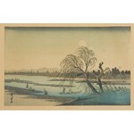 Ando HIROSHIGE (UTAGAWA) (1797-1858), Postacie nad rzeką Tama