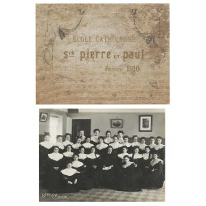 Księga z pamiątkowymi fotografiami Ecole Catholique Saints Pierre et Paul. Moskwa 1910.