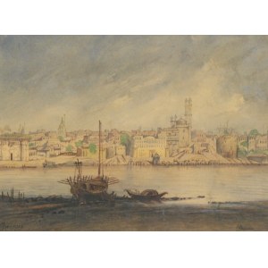 J. BONIN, XIX w., Widok na miasto Benares, 1887