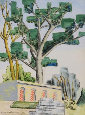Maria Ewa ŁUNKIEWICZ-ROGOYSKA (1895-1967), Pejzaż z drzewami i architekturą, 1930