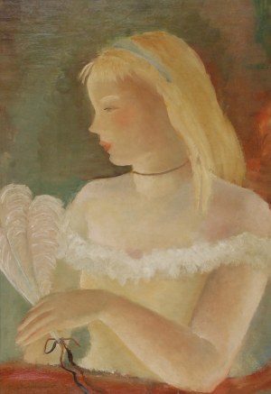 Alicja HOHERMANN (1902- ok. 1943), Kobieta z wachlarzem z piór, 1936