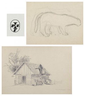 Tadeusz GRONOWSKI (1894-1990), Zestaw 9 rysunków oraz odcisk pieczątki