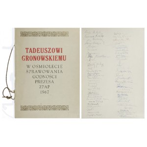 Dyplom pamiątkowy dla T. Gronowskiego