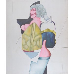 Malarz nieokreślony, Profil kobiety w kompozycji geometrycznej