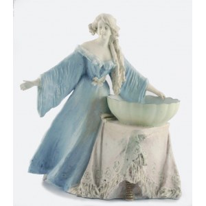 W. LACHNER - projekt, wytwórnia: Amphora, Figura kobiety trzymająca misę na stole