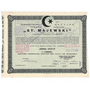 Towarzystwo Akcyjne Fabryk Ołówków ST. MAJEWSKI - 600 złotych 1931 -