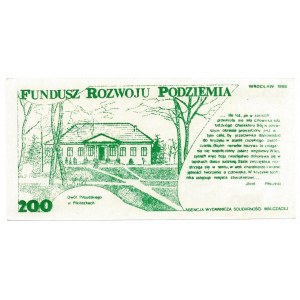 SOLIDARNOŚĆ Wrocław - 200 zł. 1985 - Józef Piłsudski