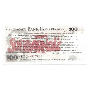 SOLIDARNOŚĆ - 100 zł. 1980 - Narodowy Bank Konspiracji - Lech Wałęsa