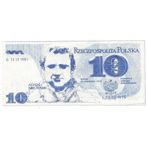 SOLIDARNOŚĆ Radom - 10 zł. 1976 Adam Michnik