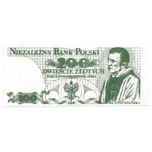 SOLIDARNOŚĆ Toruń - 200 zł. 1984 - Ks. Jerzy Popiełuszko