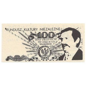 SOLIDARNOŚĆ - 100 zł. bilet wstępu do kina - Fundusz Kultury Niezależnej