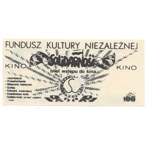 SOLIDARNOŚĆ - 100 zł. bilet wstępu do kina - Fundusz Kultury Niezależnej