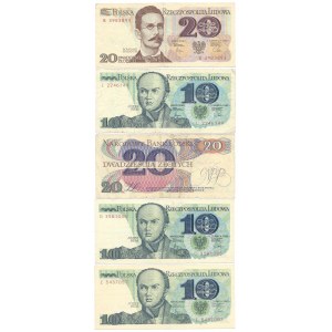SOLIDARNOŚĆ - 5 banknotów PRL z nadrukiem