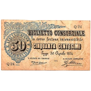 WŁOCHY - 50 centesimi 1874 
