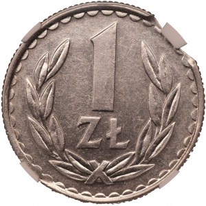1 złoty 1986 - Mint Error - końcówka blachy