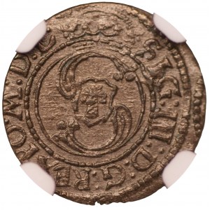 Zygmunt III Waza -szeląg Wilno 1624 - NGC MS63