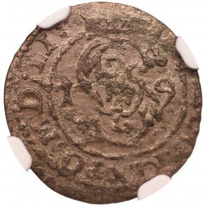 Zygmunt III Waza - szeląg Wilno 1619 - NGC MS60