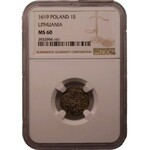 Zygmunt III Waza - szeląg Wilno 1619 - NGC MS60