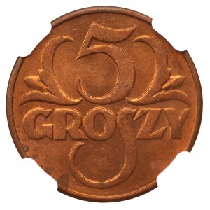 5 groszy 1938 - MS63 RD -