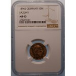 NIEMCY - Saksonia (E) (Albert 1873-1902) - 10 marek 1896 - NGC MS63