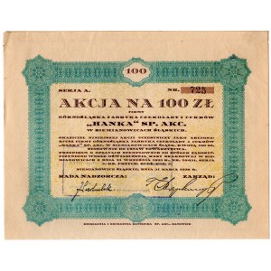 HANKA - Górnośląska Fabryk Czekolady i Cukrów w Siemianowicach Śląskich - 100 zł 1928