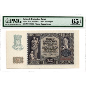 20 złotych 1940 - N - PMG 65 EPQ
